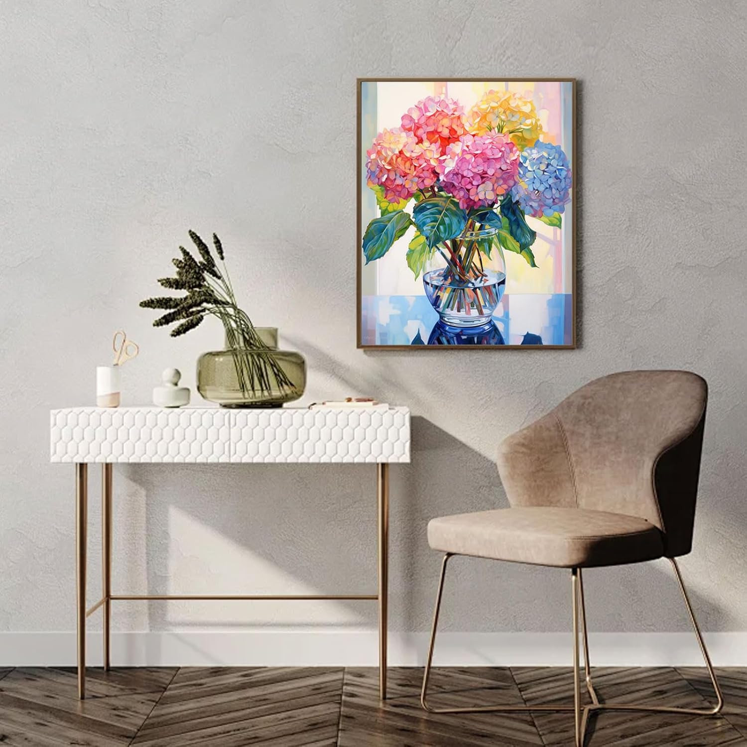 Hydrangea Diamond Painting Kits for Adults-Flowers Diamond Art Kits for Adults,5