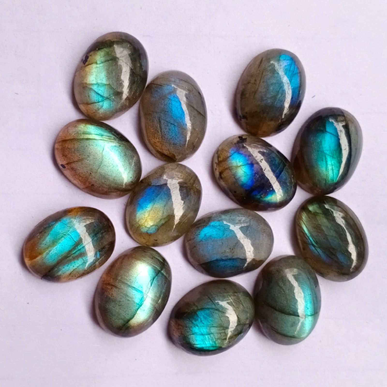 Wholesale Natural Labradorite Cabochon Oval shape Loose Gemstone Lot Jewellery.