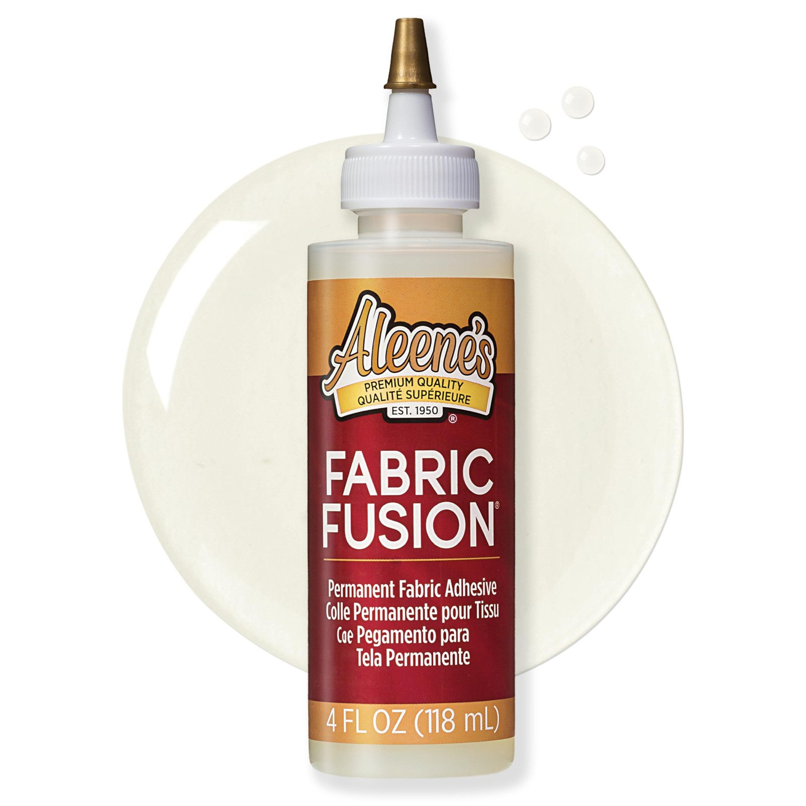 Aleene’s Fabric Fusion Glue 4 oz, Permanent and 4 oz (Pack of 1), Clear