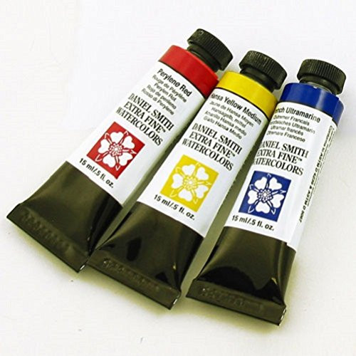 DANIEL SMITH 15ml Extra Fine Watercolor Primary Set 3 Bright Colors Pack of 1
