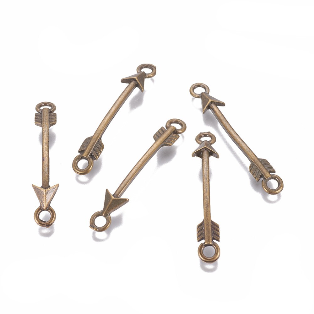 Arrow Connector Charms Antiqued Bronze Archery Pendants 2 Hole Links Jewelry 10p