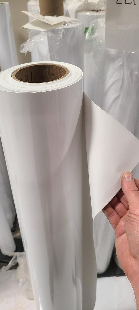 6.0 mil Gloss White Perm Remov Semi-Rigid Self-Adhesive Vinyl Solvent/Latex Roll