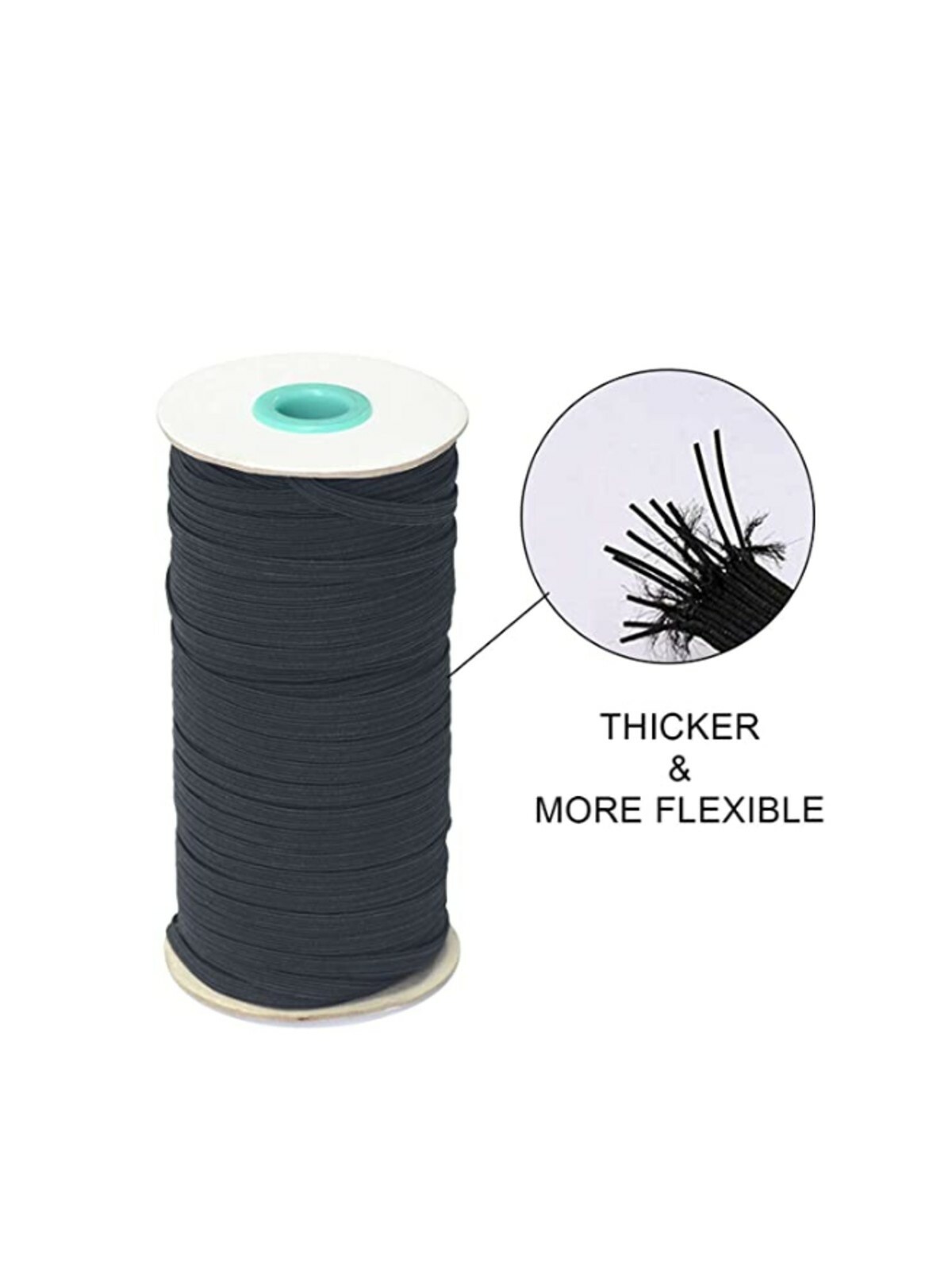 Flat Braided Elastic Band 1/8″ – 1/4″ ( 3mm – 6mm ) Width DIY, 5 to 1,000 Yards