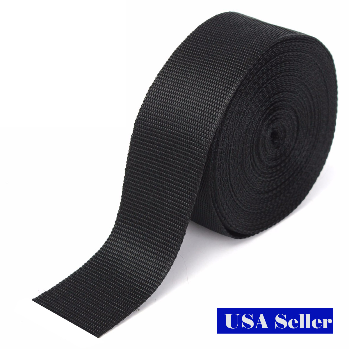 1″ 2″ 1.5″ 3/4″ Inch Polypropylene Webbing Black Nylon Strap 5/10/25 yard