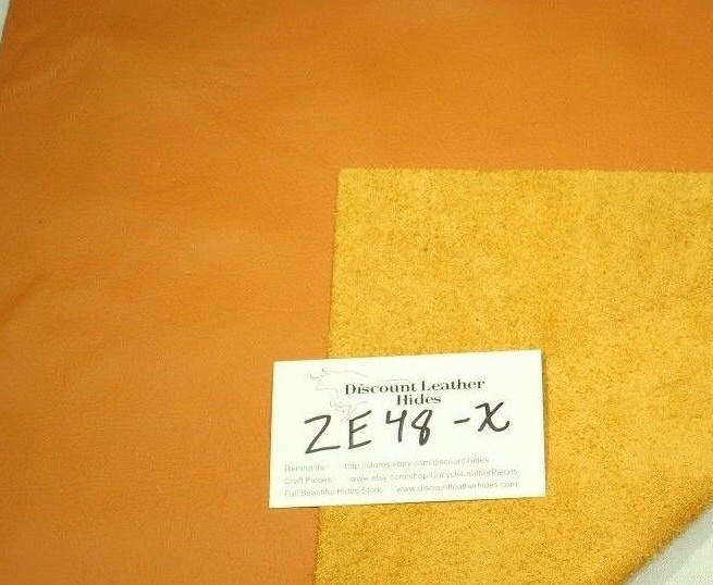 Orange Craft Leather Piece Approx. 5″ by 8″ AB 15