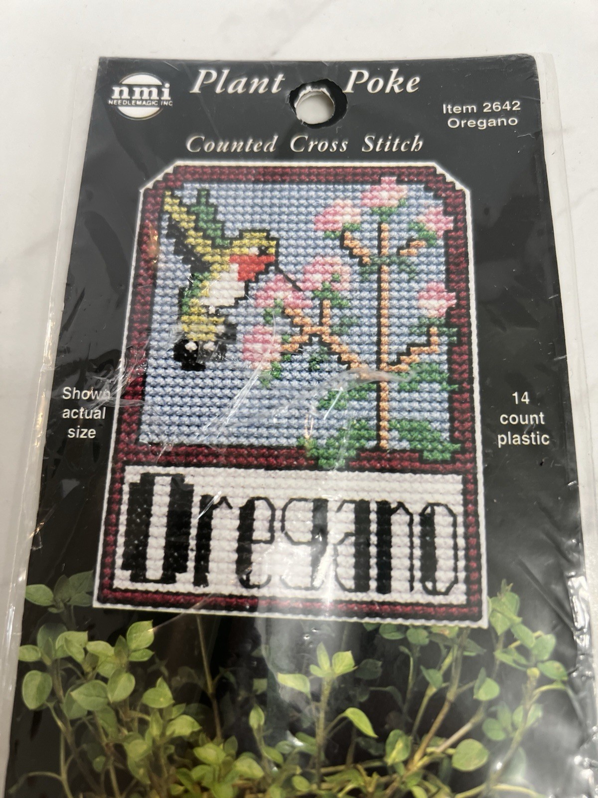 NMI Oregano Plant Humming Bird Item# 2642 Counted Cross Stitch Kit (2.5″ x 3.5″)