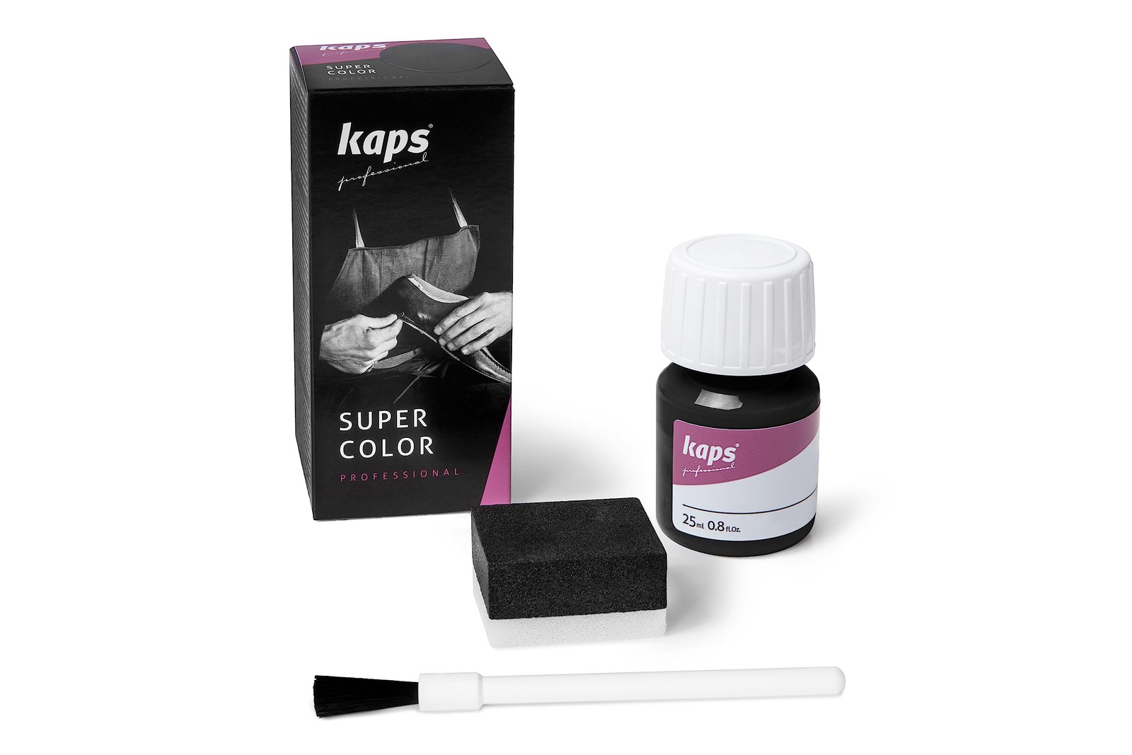 Dye Paint for Leather Shoes and Bags with Sponge and Brush, Kaps Super Color,…
