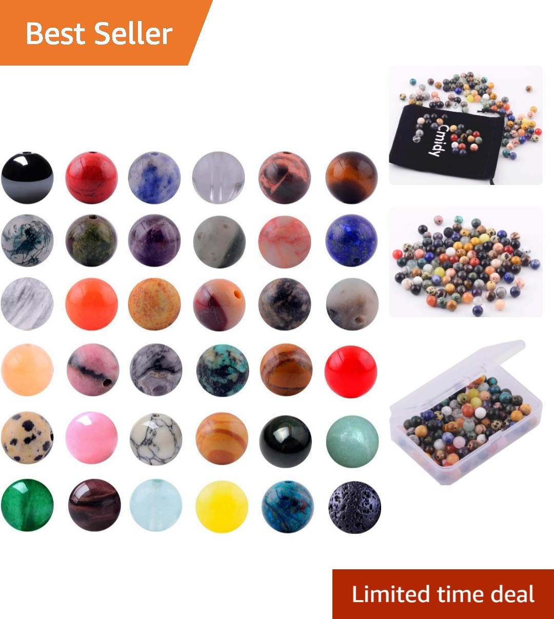 Multi-Color 100Pcs Natural Stone Beads Set – Sustainable DIY Jewelry Creation