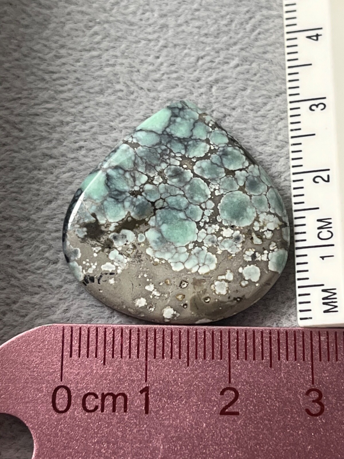 Poseidon Variscite “Starfox” mine 24.45 ctw Pear Tear drop Cabochon Tonopah NV