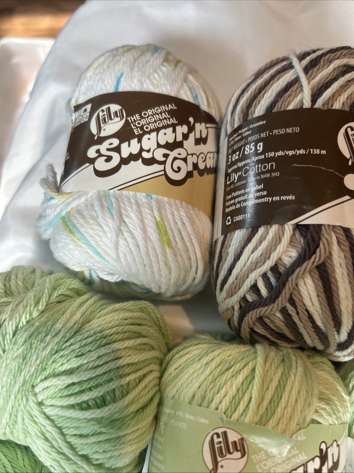 10 Skeins Lily Cotton Yarn Sugar N Cream Assorted Colors