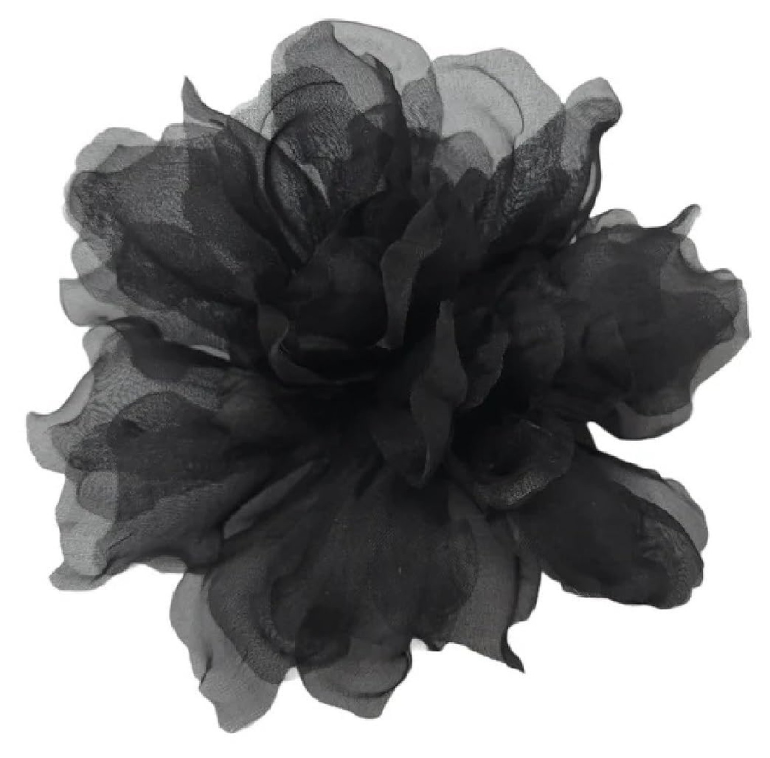 Black Flower Gardenia 4.5″ Silk Organza Millinery Fabric Artificial Flowers B…