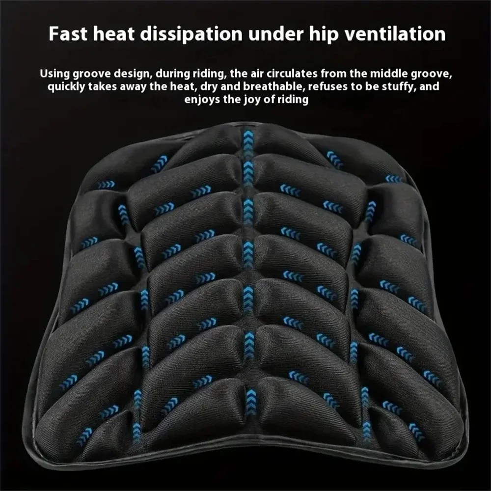 2pcs Motorcycle Gel Seat Cushion Pad 3d Comfort Breathable Shock Absorbing Unive