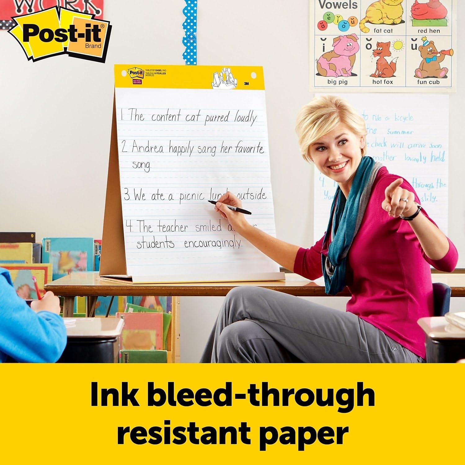 Post-It Tabletop Easel Pad Primary Lines 20 X 23 Mmm563Prl 1 Unit