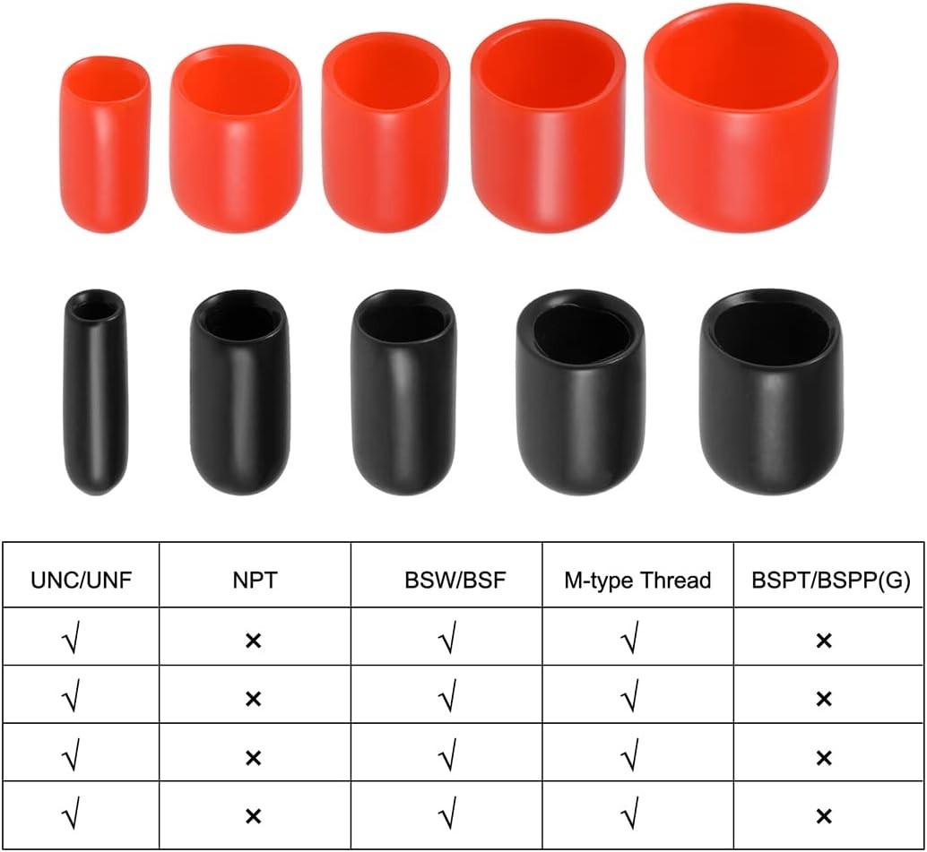 Universal 6mm Round Rubber End Caps – 20pcs Vinyl Tube and Thread Protectors
