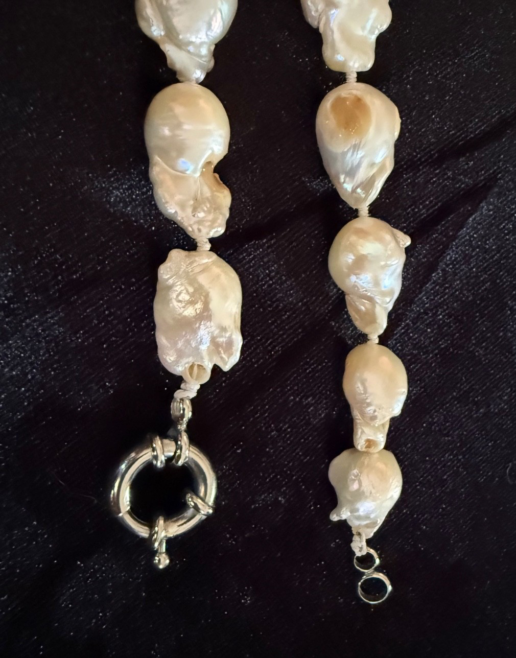 Vintage Freshwater Baroque Pearl Necklace with Metallic Clasp 17.5″ Long