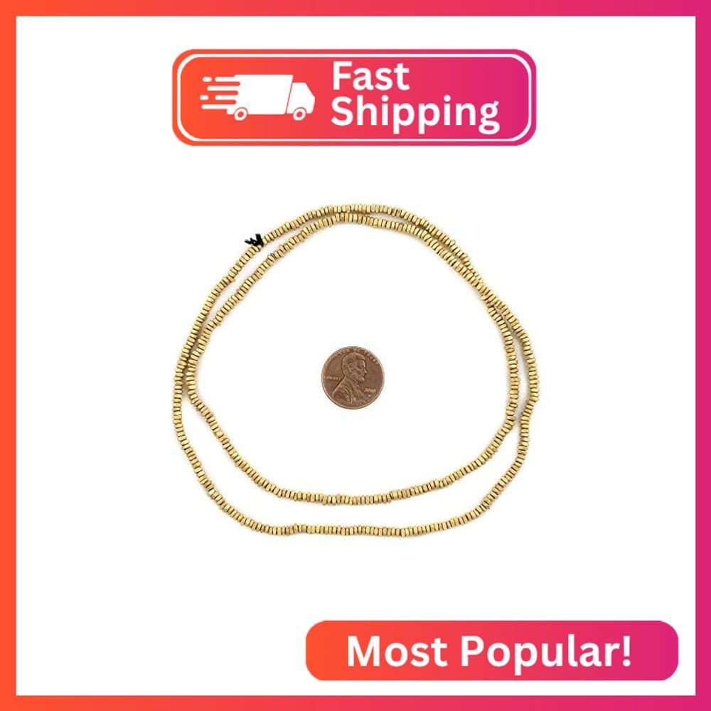 The Bead Chest Brass Faceted Square Heishi Beads (2.5mm)