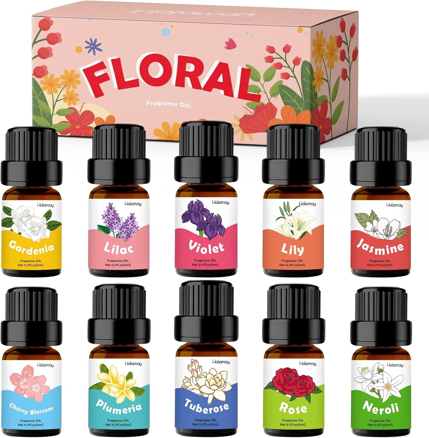 Floral Essential Oils, Fragrance Oil for Candle Making, 5mlx10, Soap Making …