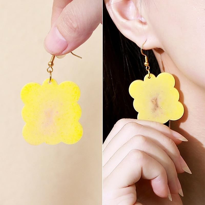 104Pcs Geometric Resin Earring Molds Kit, Flower Shaped Earrings Silicone Mol…