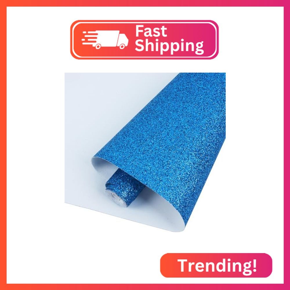 Solid Color Superfine Glitter Faux Leather Rolls 12″X53″(30cmX135cm), Shiny Faux