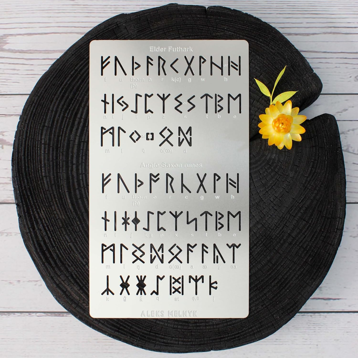 No.409 Metal Stencil, Elder Futhark, Anglo-Saxon Runes 0.5In, Ancient Alphabet,