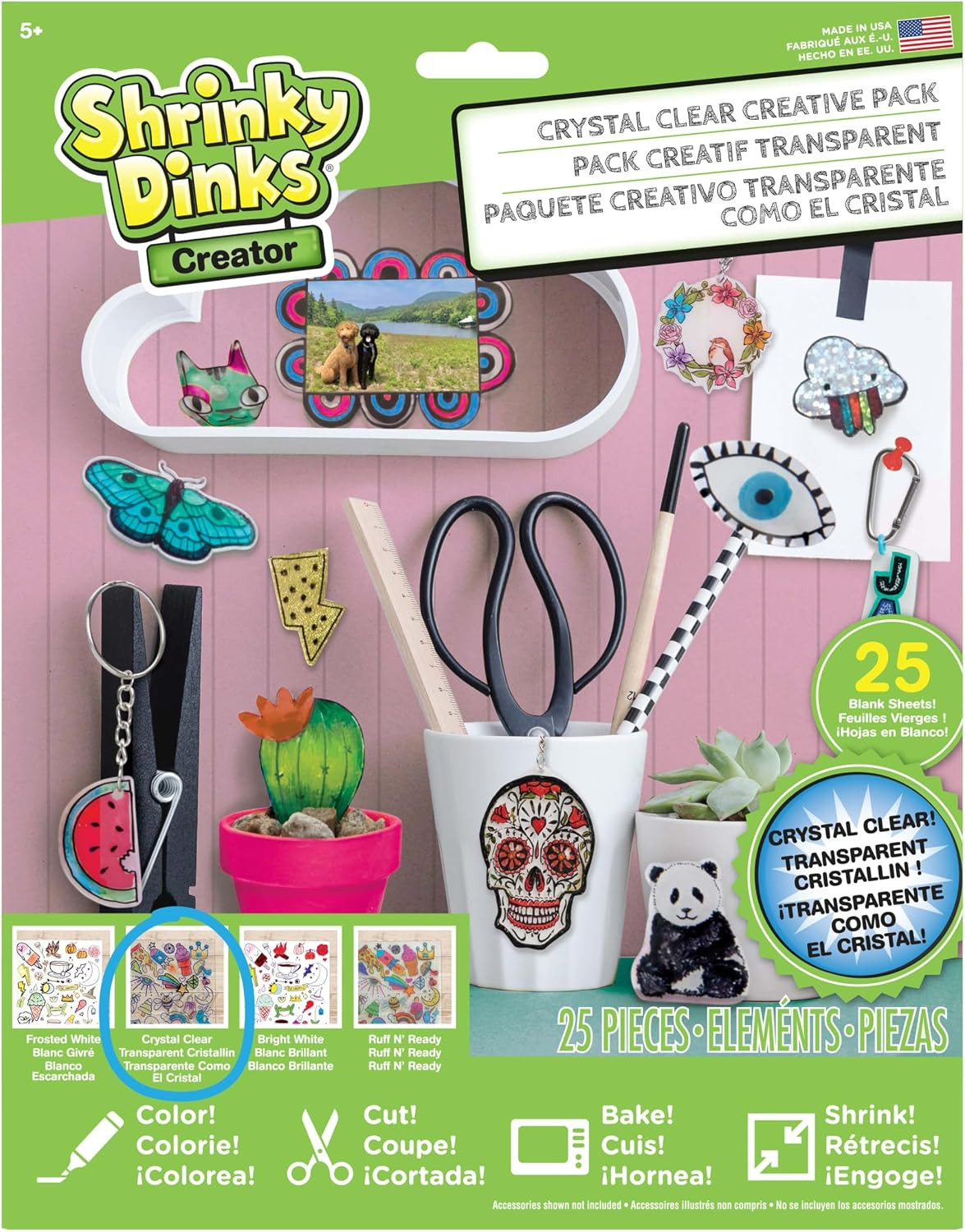 Just Play Shrinky Dinks Ruff N’ Ready Creative Pack, 25 Frosted White Sheets, Ki