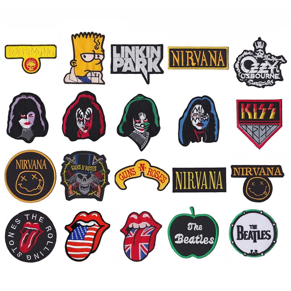 Wholesale Lot Rock Music Mix Band Sew Iron On Embroidery Applique Patch Random