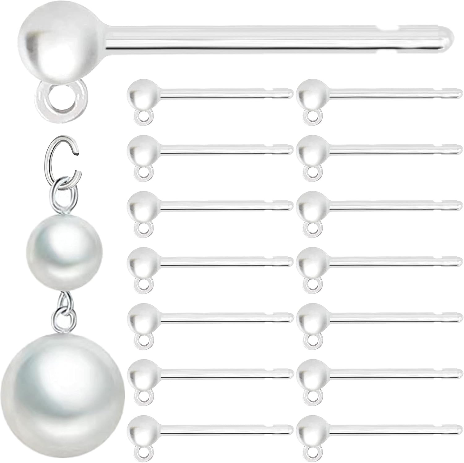30pcs Safety Non-Allergenic Plastic Earring Posts Ear Wire Anti Allergy Posts Ea