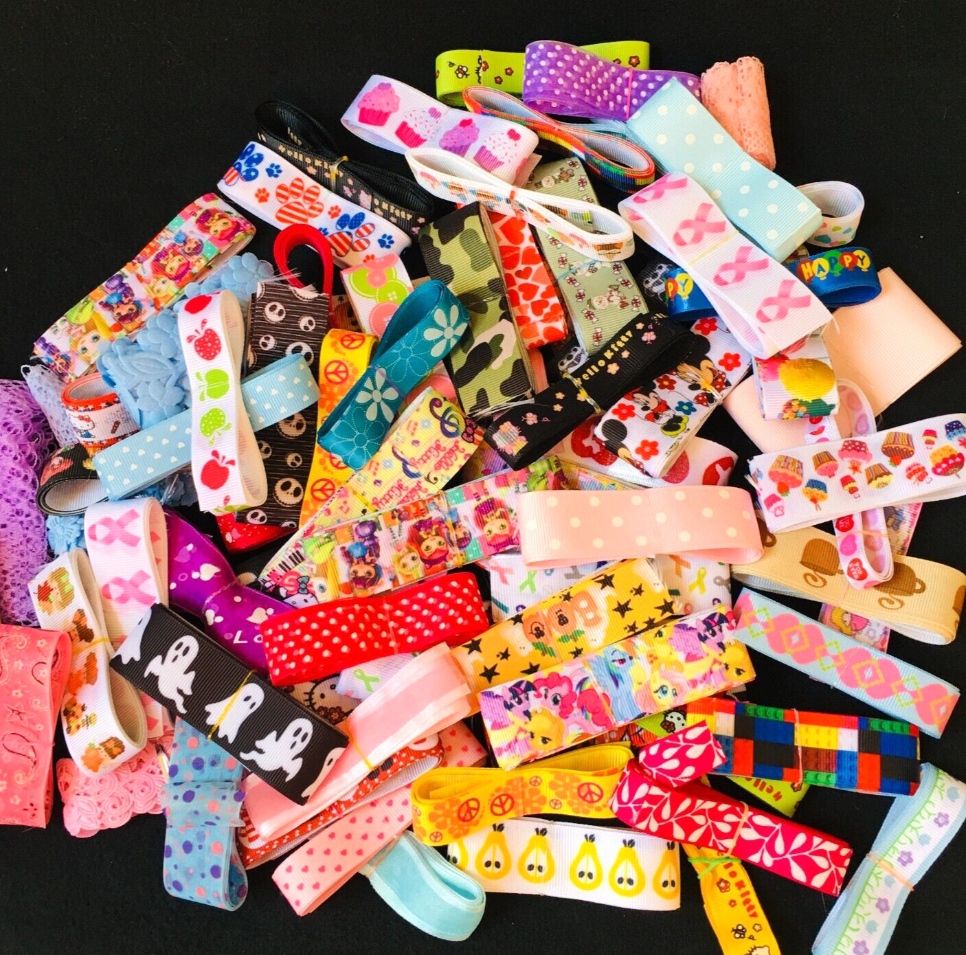 Lot Of 30 Mix Different Pattern ( 1 Yard each ) GROSGRAIN RIBBON E3-178