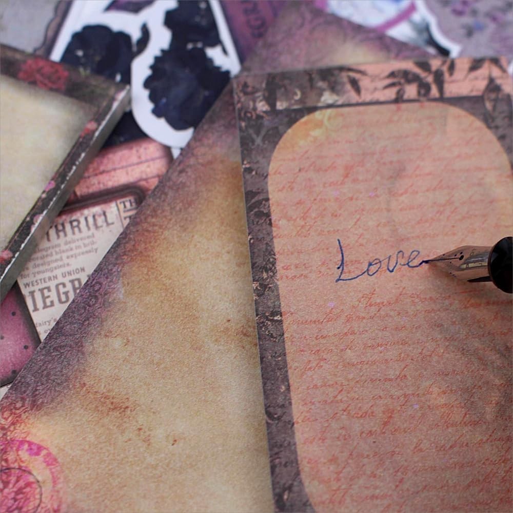 Vintage Scrapbooking Supplies Kit, 185Pcs Junk Journal Kit, A6 Scrapbook Paper