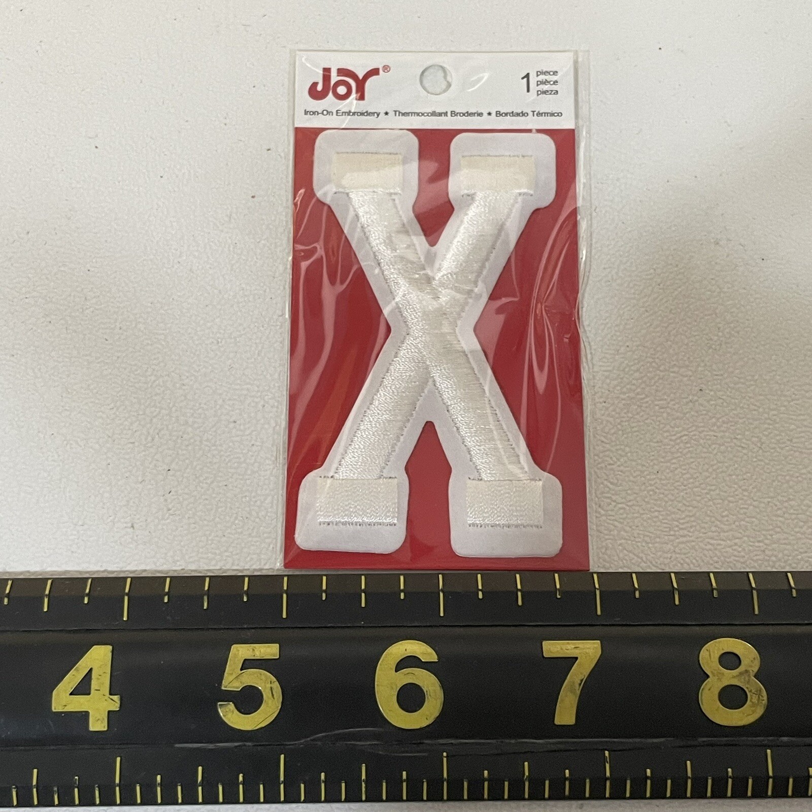 3” Tall “X” White Letter Initial X Patch M010