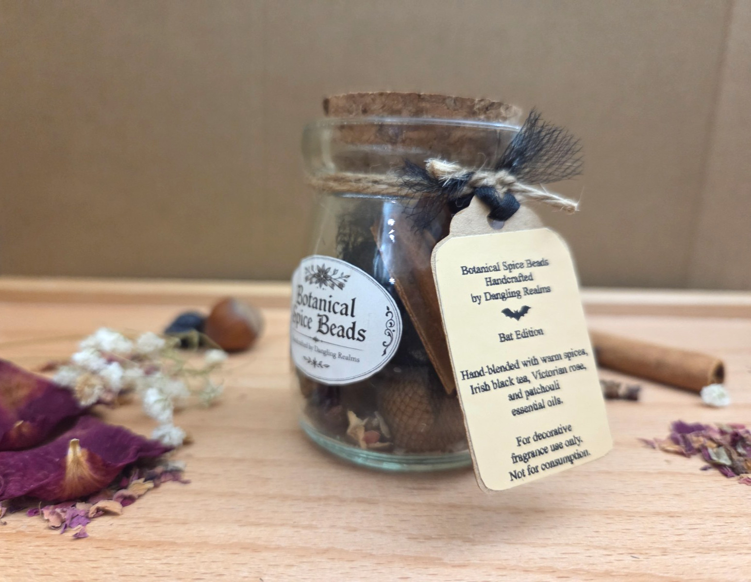 Gothic Bat Spiced Fragrance Beads Jar Halloween Decor Potpourri Sachet Gift