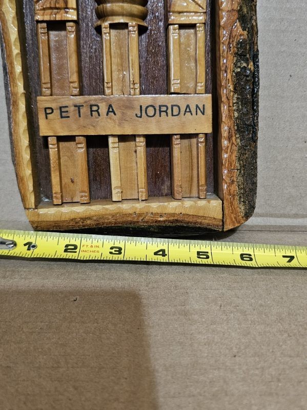PETRA JORDAN Wood Live Edge Wall Decoration Hand Carved 7.5x6x1.5in
