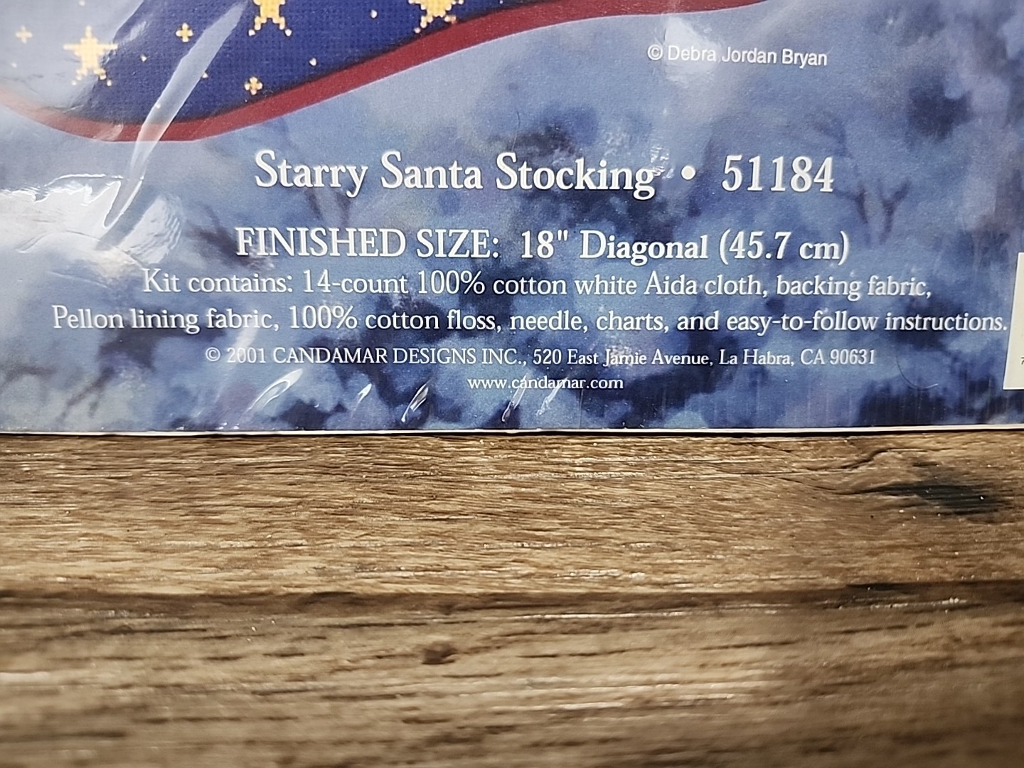 Cross Stitch Christmas Stocking Kit 51184 Debra Jordan Bryan Starry Santa 18″