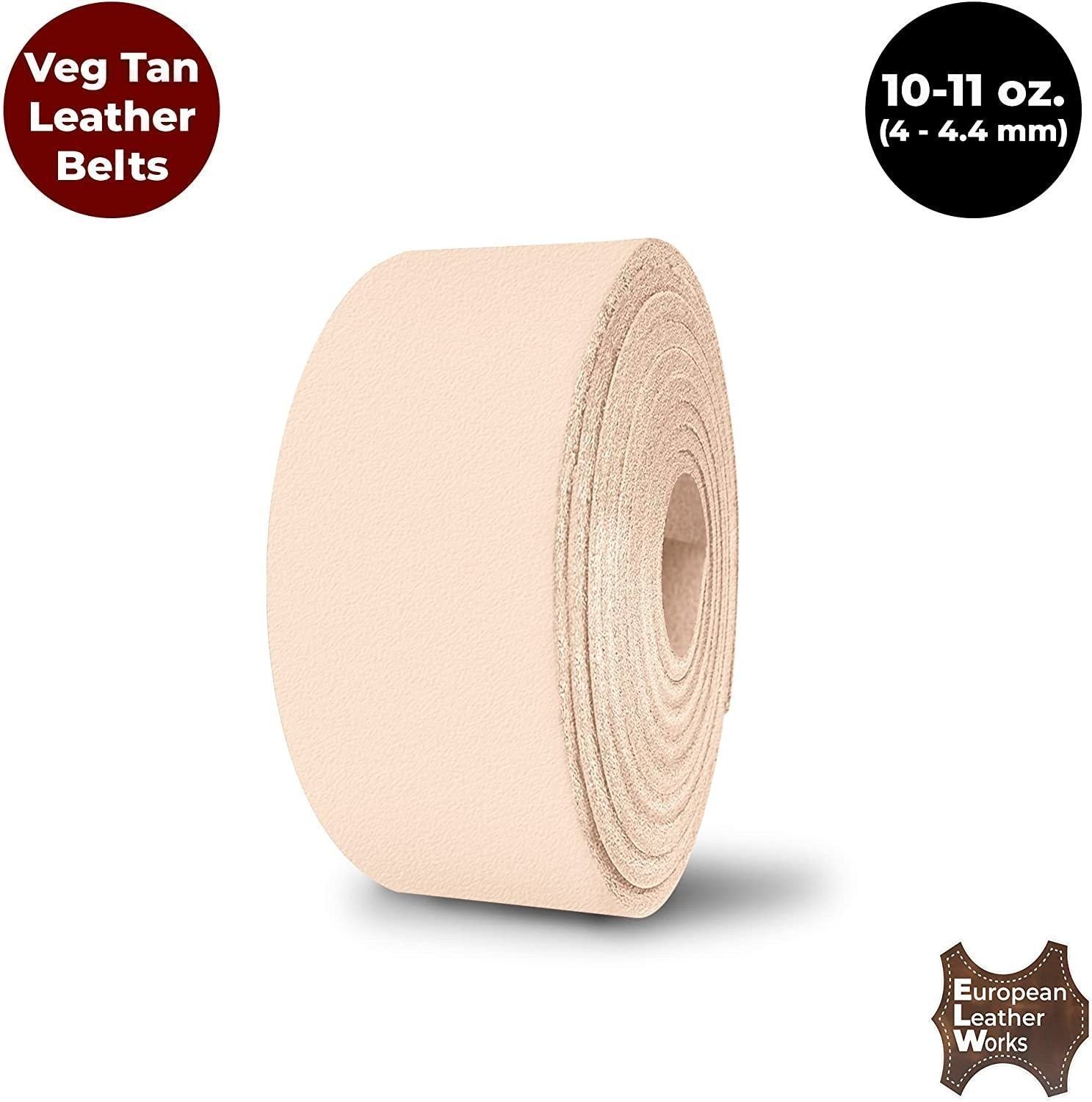 ELW Leather Blank Belt – 8-9 to 13-15 oz Thickness Cowhide Vegetable Tanned
