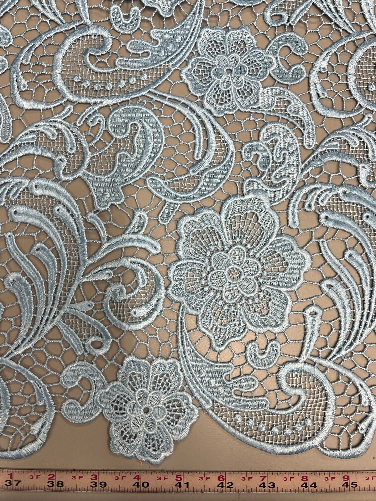 Maggie LIGHT BLUE Guipure Venice Heavy Lace Fabric by the Yard – 10019
