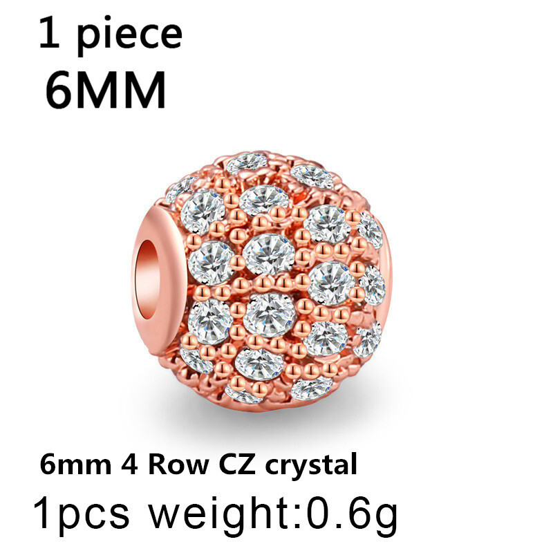 Colorful Ball Beads Zirconia Loose Spacer Beads For Jewelry Making Accessories