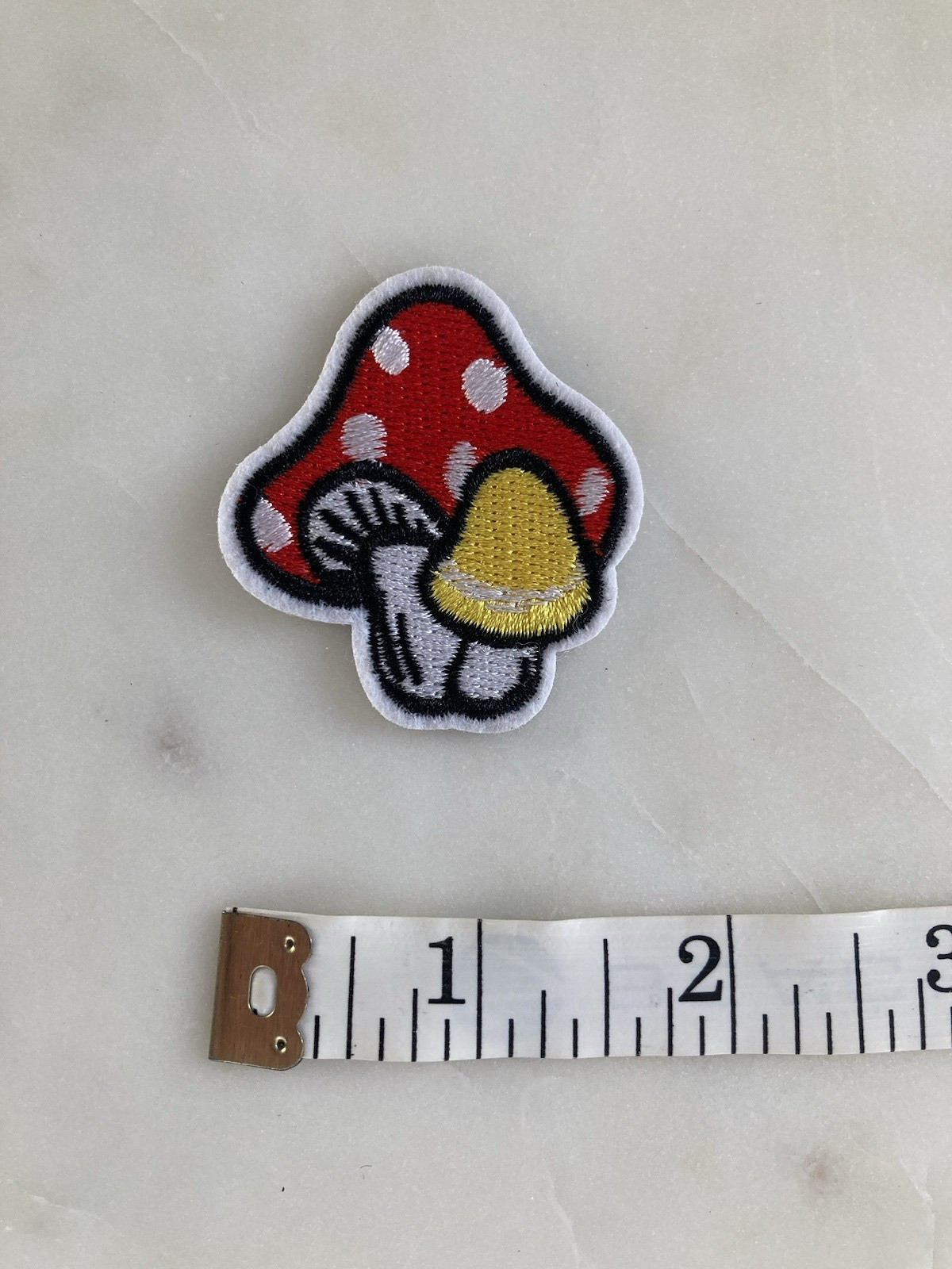 Red and Yellow Mushroom Combo – Embroidered Iron-On Patch