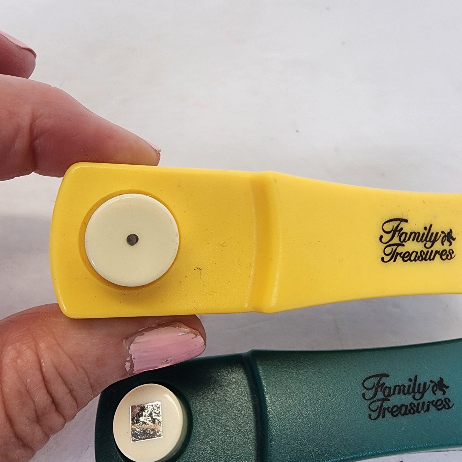 Family Treasures Square & Round Craft Punch Set Less Than 1in Yellow Green 51061