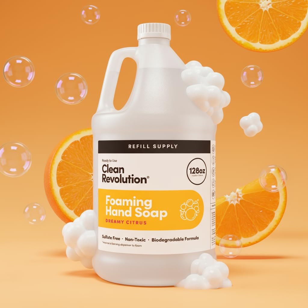 Clean Revolution Foaming Hand Soap 128 Fl Oz (Pack of 1), Dreamy Citrus