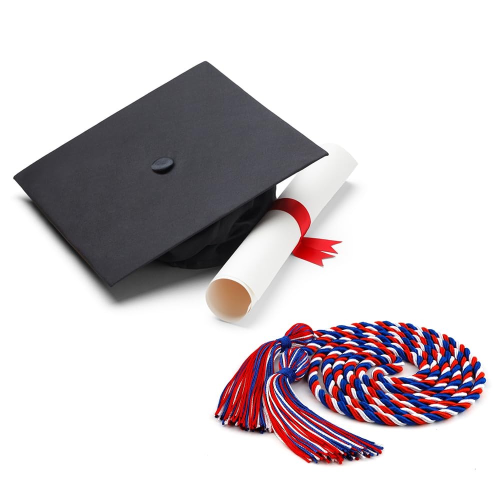 Blue Red White Graduation Cords with Tassel for 2025 Ceremony Students