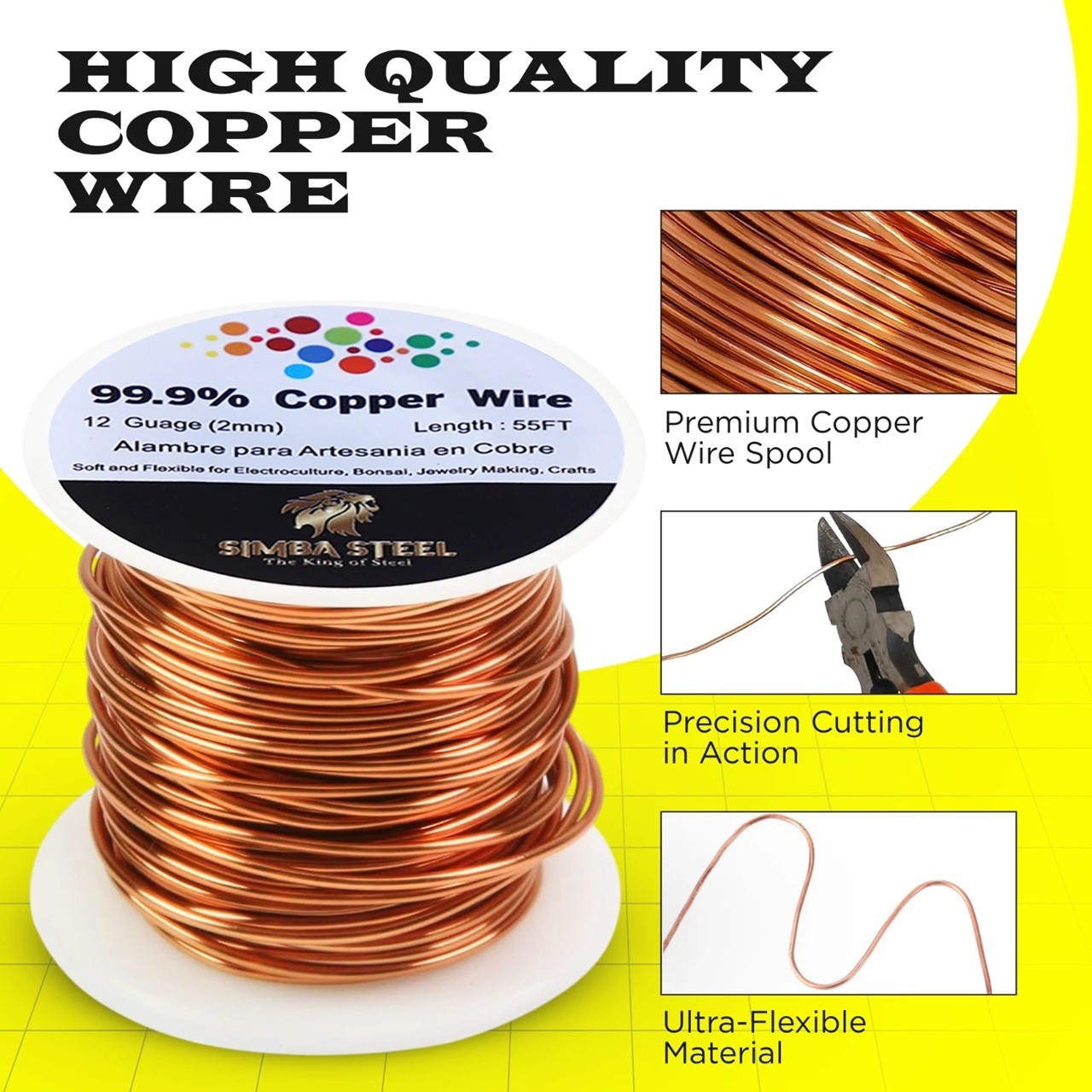 99.9% Pure Copper Wire 16 gauge x 127 FT (1.30mm x 38.7m) Jewelry, DIY, Craft