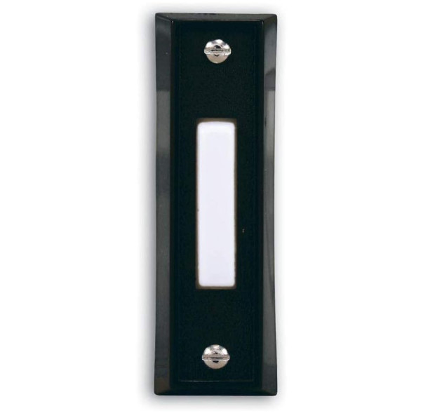 Botón timbre con cable negro para puerta, montaje exterior en superficie. Nuevo