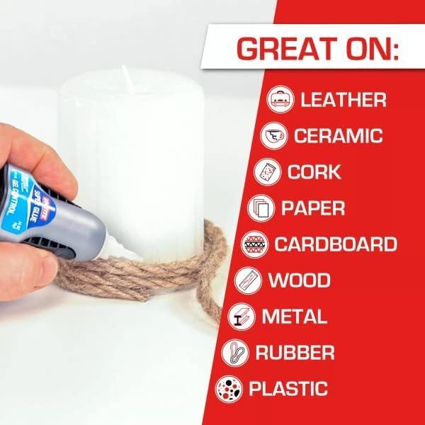 Super Glue Gel Control, Clear, 0.14 fl oz Bottle, 6 Pack – Superglue for Plas…
