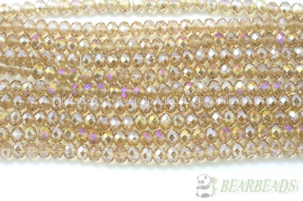 200Pcs Top Quality Czech Crystal Faceted Rondelle Spacer Beads 4mm x 6mm Pick