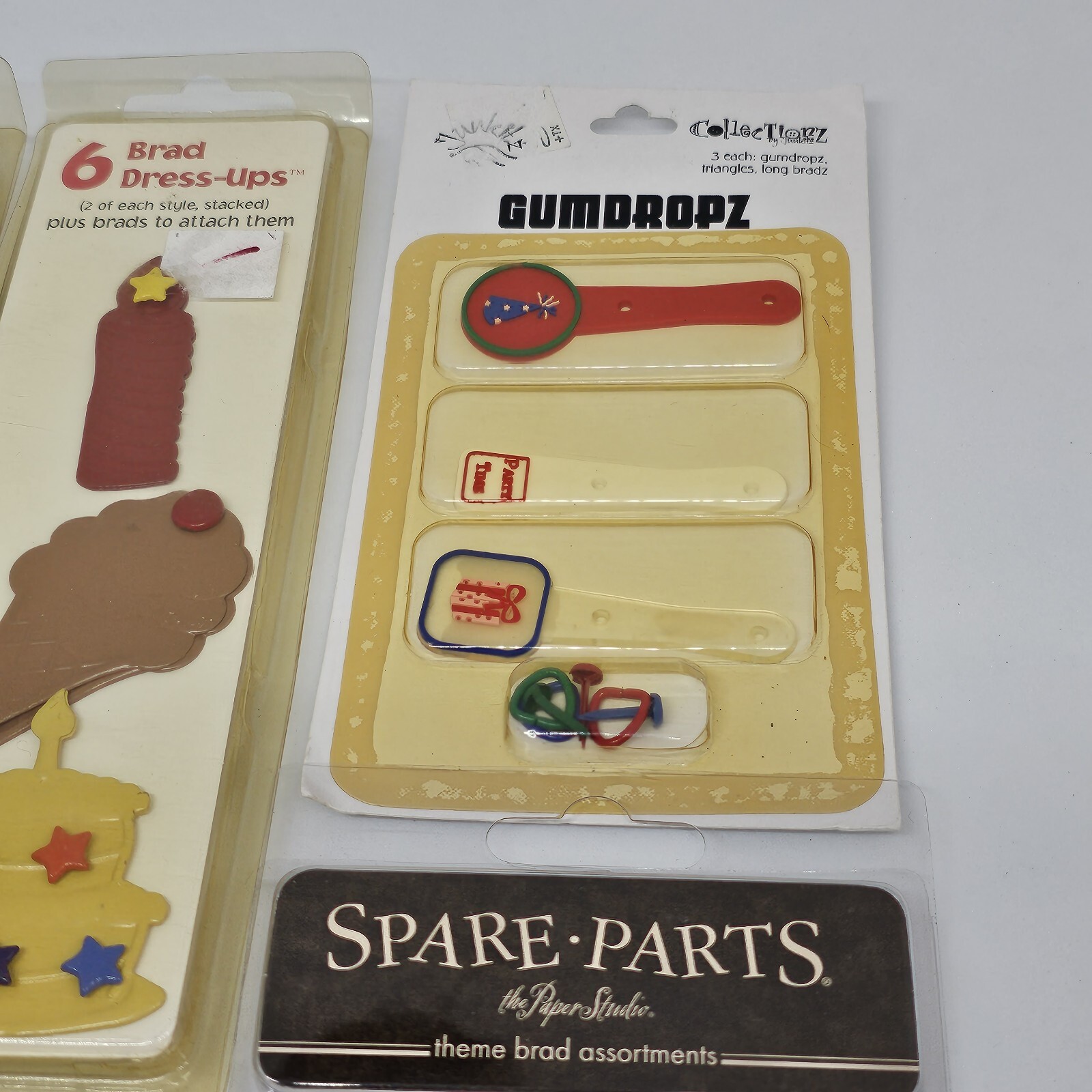 Lot of Embellishments for Scrapbooking Brads Happy Birthday Etc