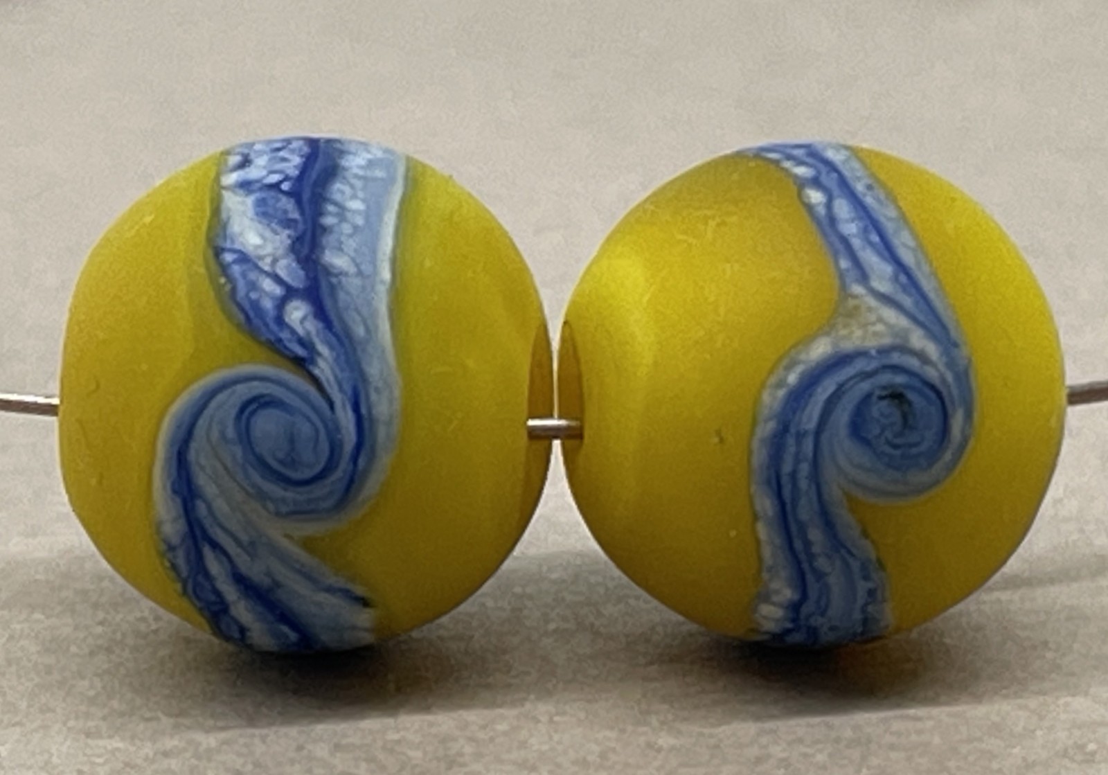 Handmade Lampwork Glass Beads From Murano Glass Tamara Yarilo Brand 2 pcs