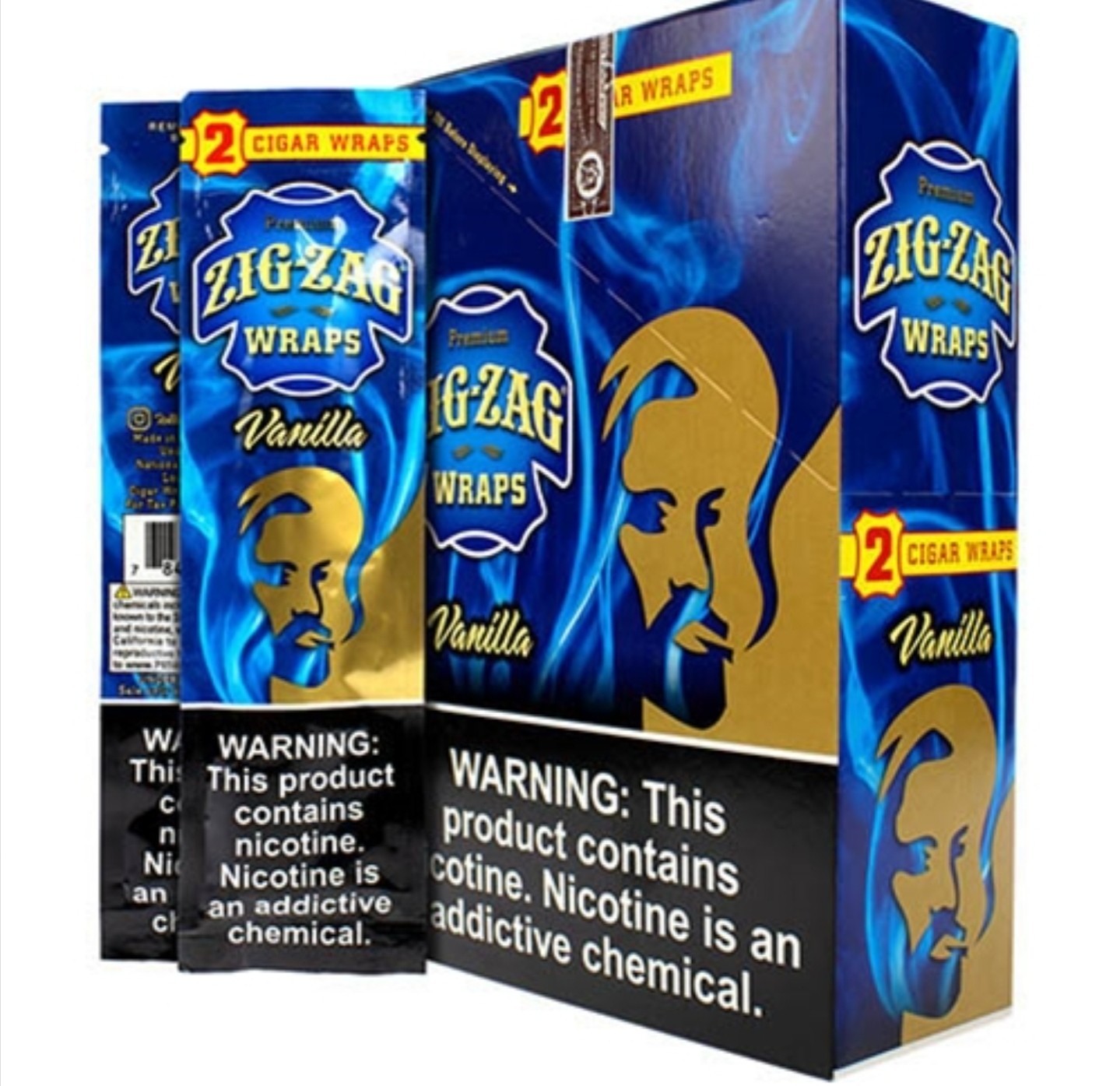 Zig Zag Vanilla Cigar Wraps – 2 -25 Packs (50 Wraps Total)