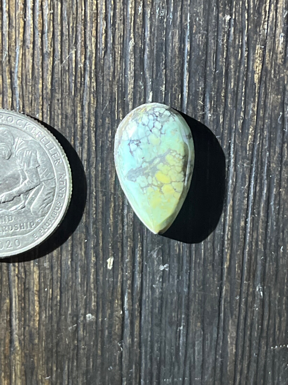 Tree Frog Variscite mine 8.35 ctw pear tear drop Cabochon NV, USA