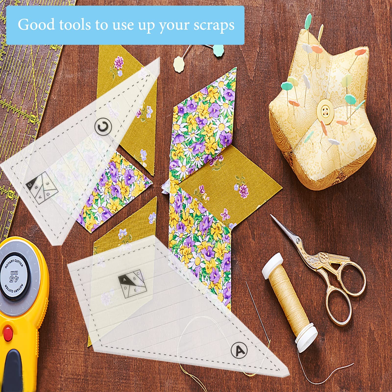 Quilting Rulers and Templates, 5Pcs Creative Cutting Template Quilt…