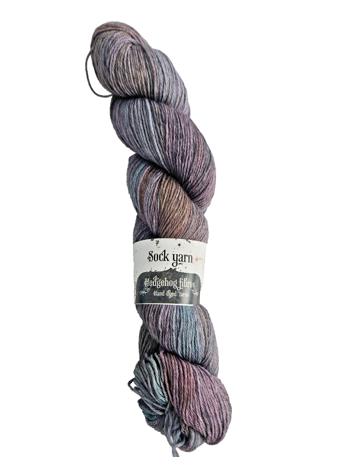 Hedgehog Fibres Hand Dyed Sock Yarn Merino / Nylon Blend gray multi Concrete
